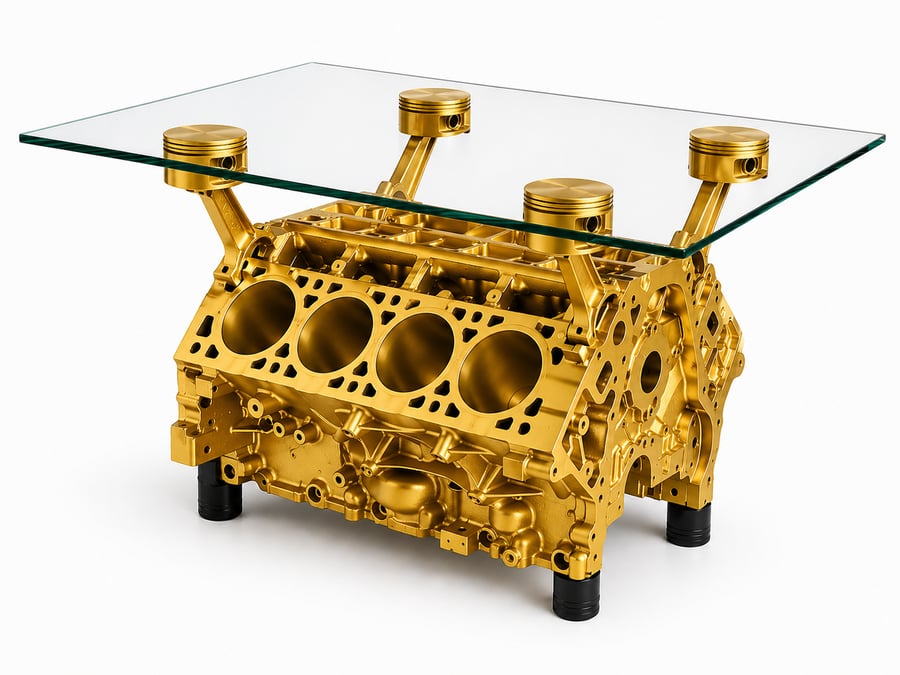 طاولة بلوك V8 Engine Block Table - V8