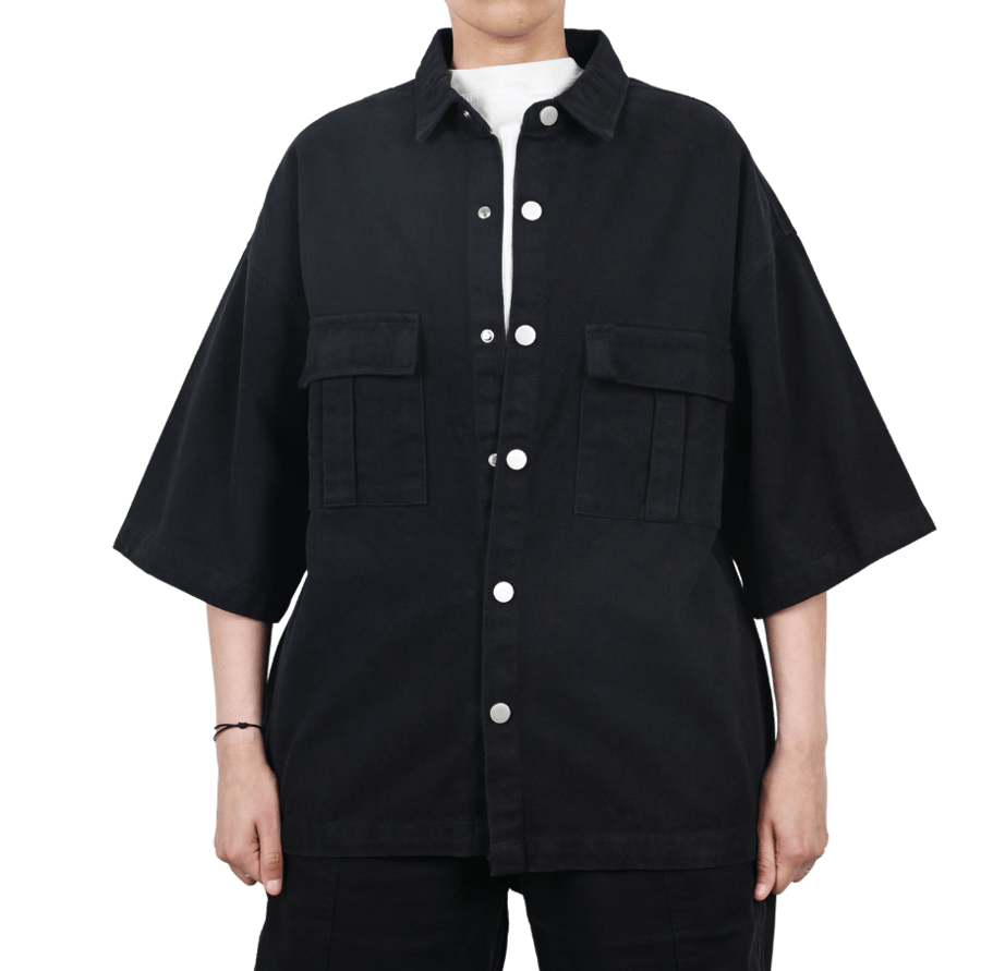 قميص Wethree Signature Oversized – أسود