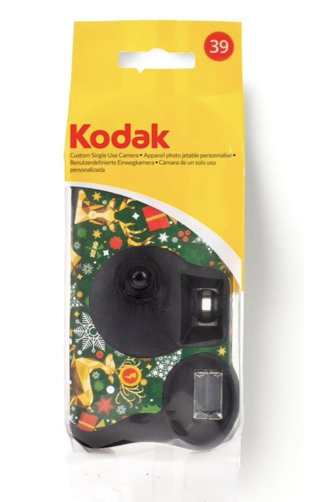 KODAK Disposable Camera with Flash - Christmas Edition (39 Exposures, ISO 800 Film)