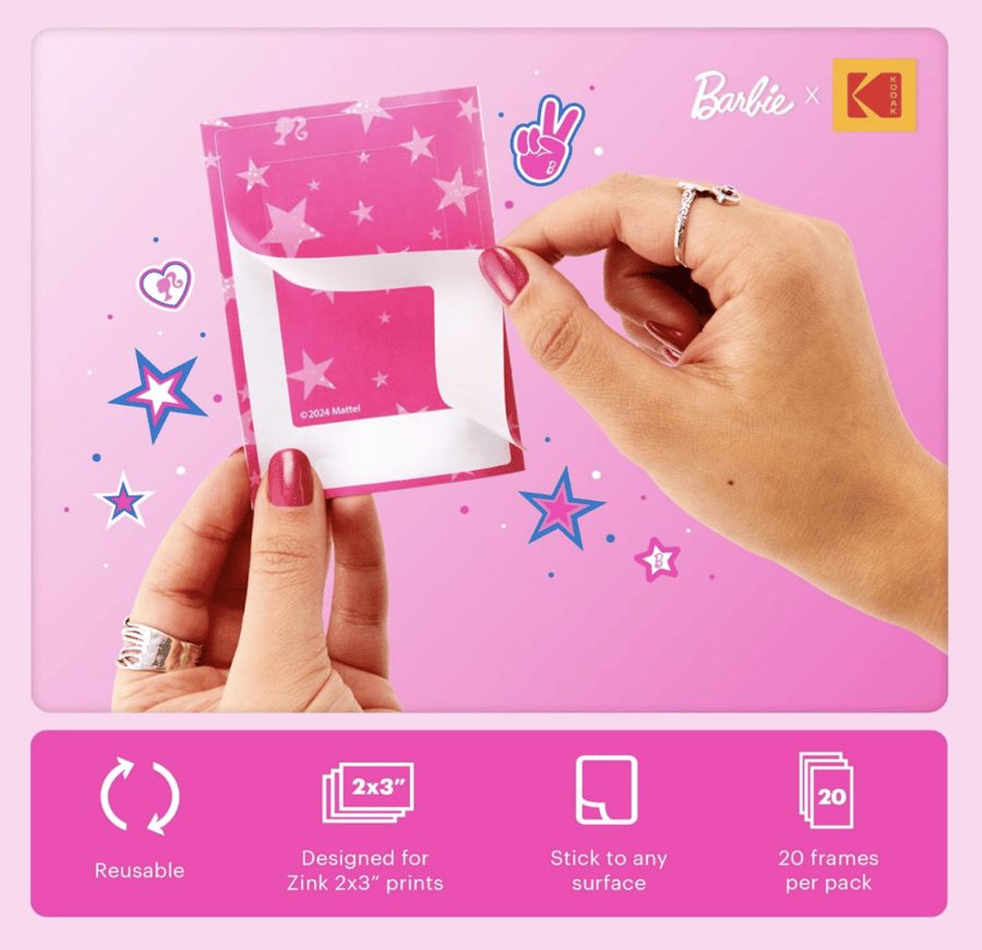 KODAK x Barbie Paper Photo Frames (2" x 3") - 20 Iconic Decorative Frames