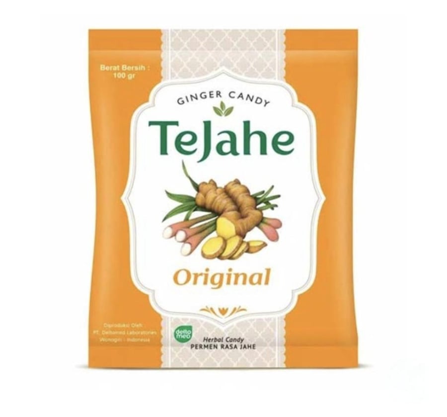 حلوى الزنجبيل Tejahe الأصلية (Tejahe Ginger Herbal Candy) من شركة Deltomed الإندونيسية