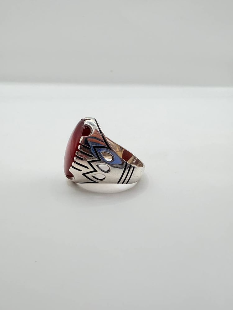 Yemeni red agate with luxurious craftsmanship, 925 sterling silver