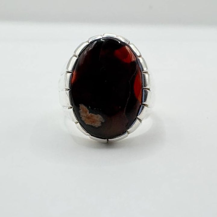 Yemeni natural agate with 925 sterling silver