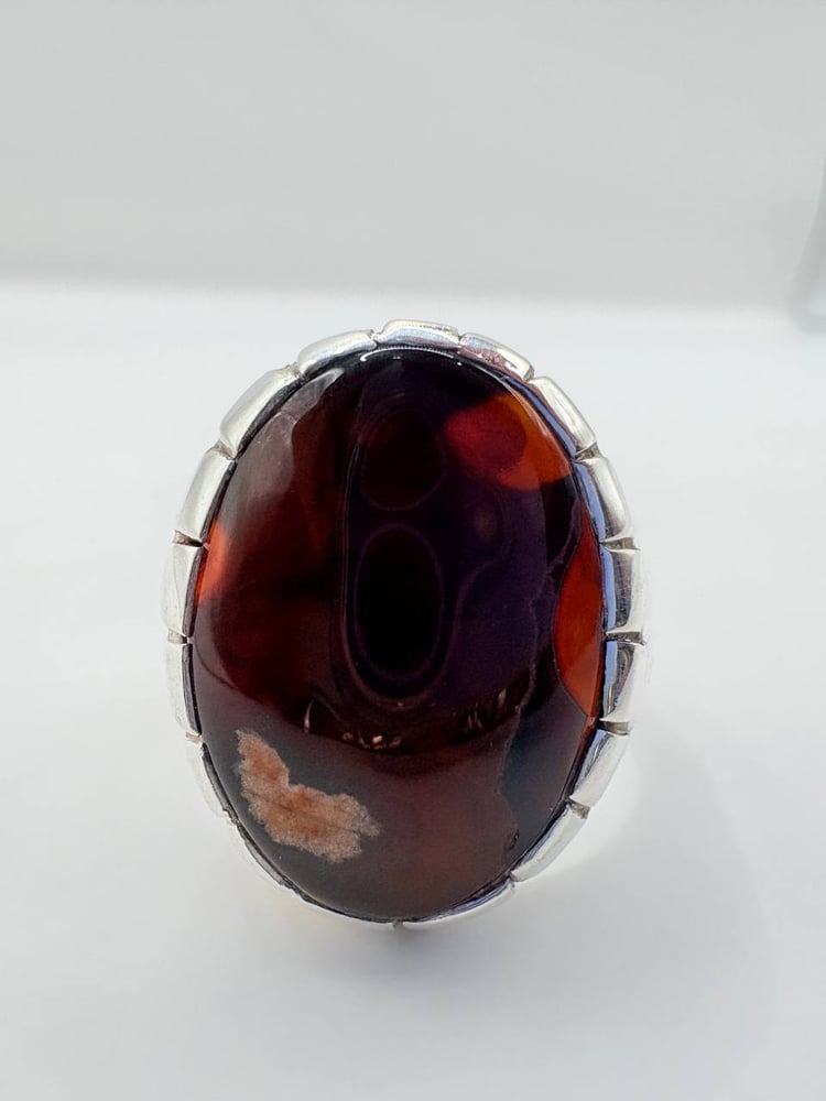 Yemeni natural agate with 925 sterling silver