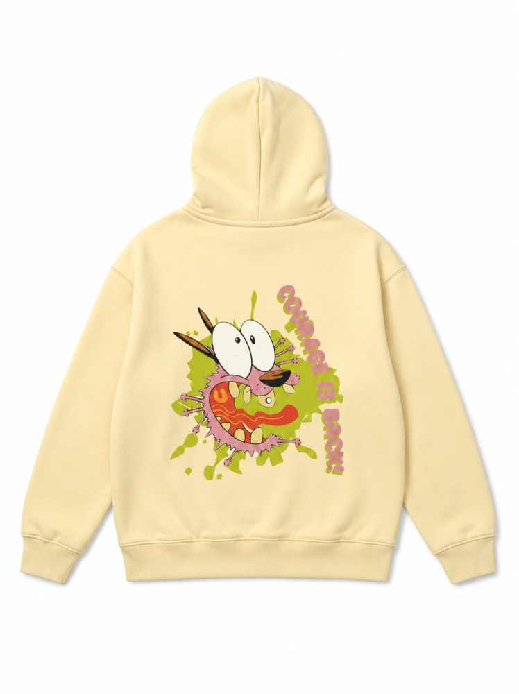 هودي كورتج الجبان - باللون البيج/السكري Courage "Is Back" Hoodie  Through HANGER