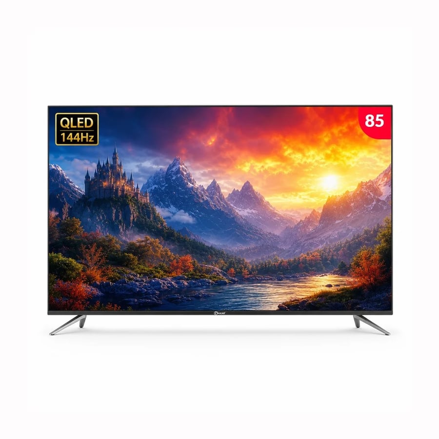 شاشة دانسات QLED 85 بوصة 144 هرتز مع حاملين جانبيين