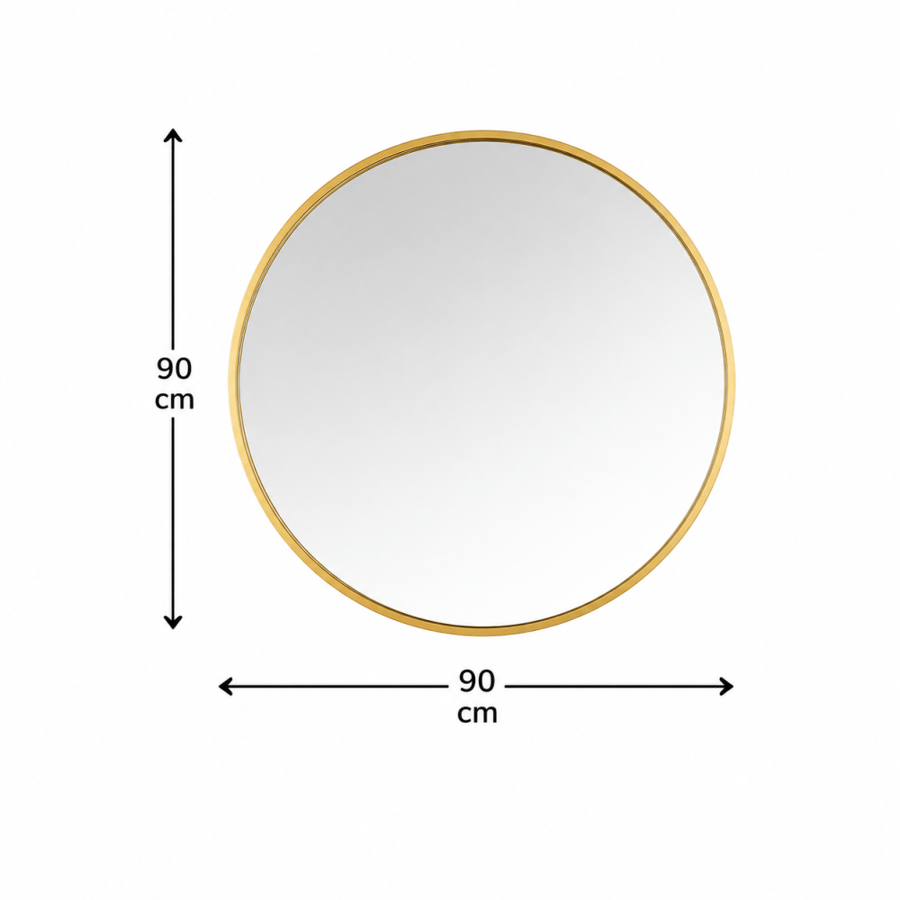 مراية حائط بأطار ذهبىمقاس 90 × 90 سم