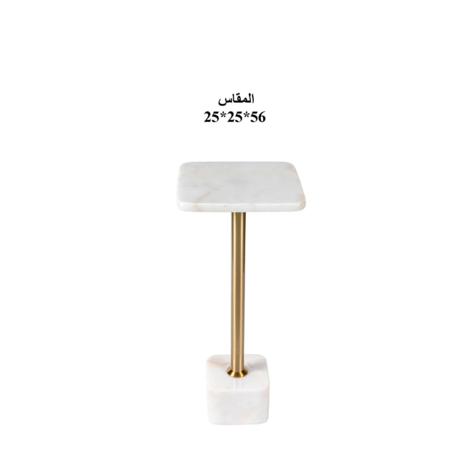 طاولة خدمة مفردة رخام بقاعدة رخام مودرن