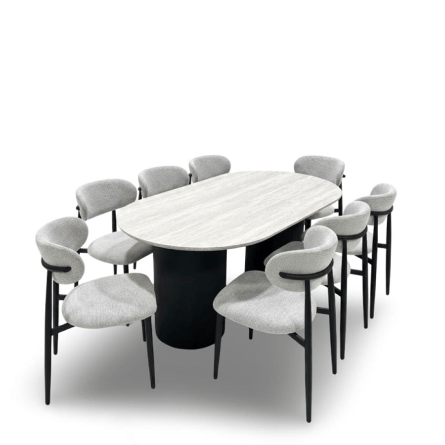 طقم طاولة طعام خشب مستطيل 8كراسي رقم DT2535