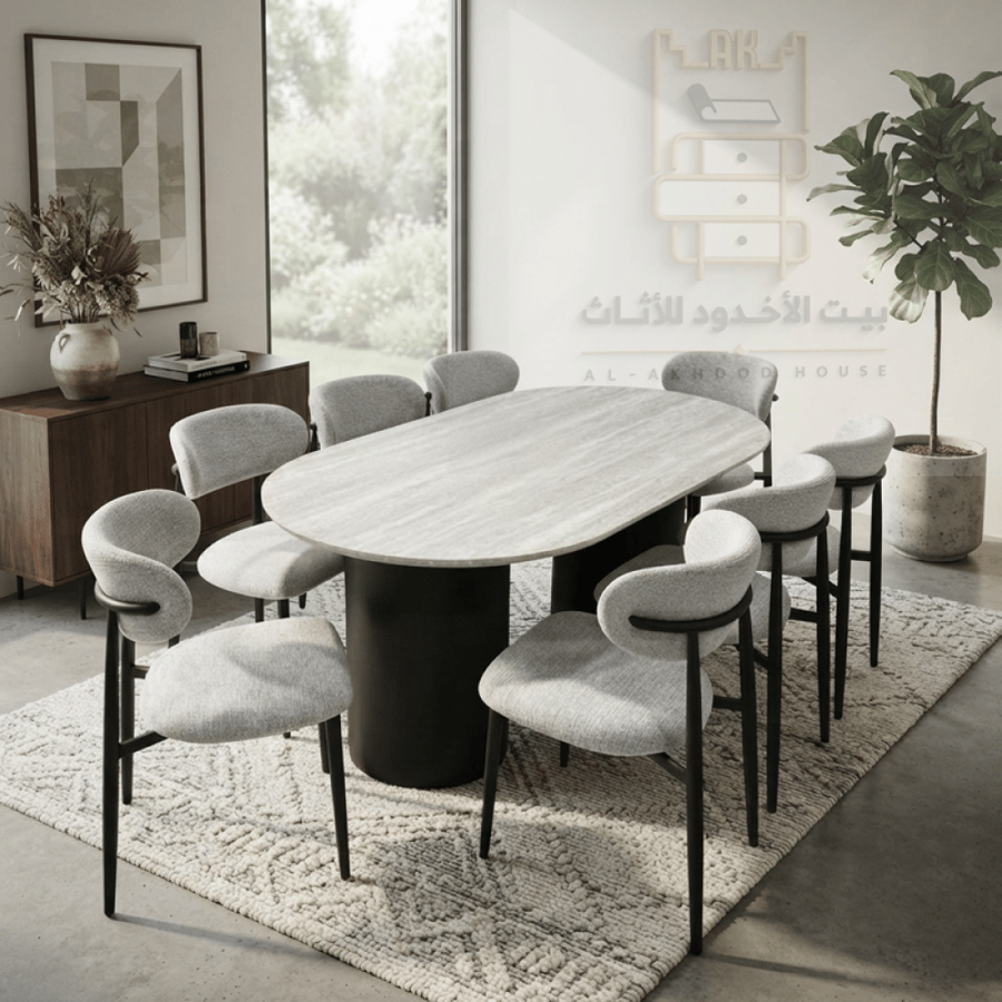 طقم طاولة طعام خشب مستطيل 8كراسي رقم DT2535