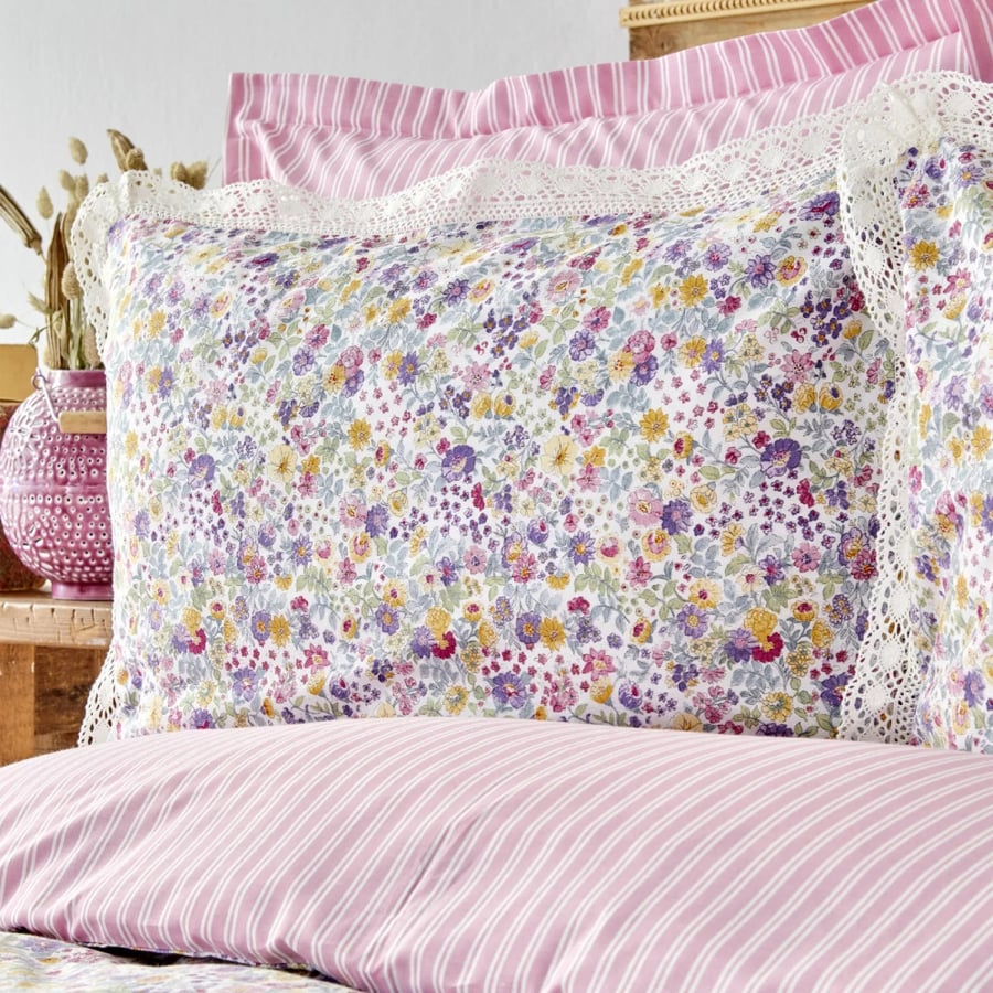 طقم مفارش مزدوج كوين Bloomy Lila