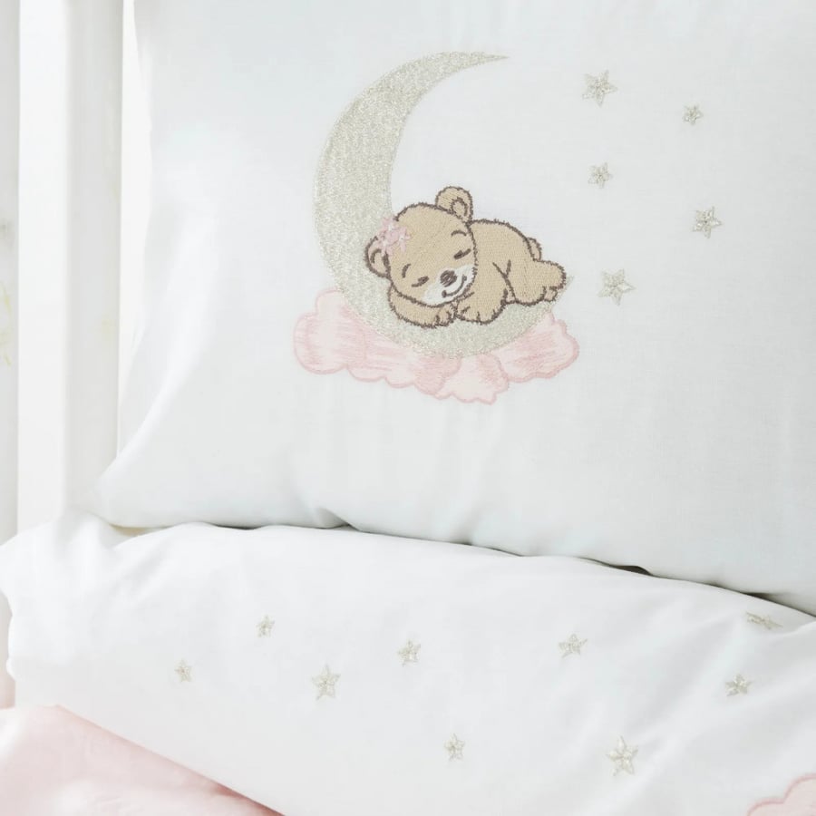 طقم مفارش مواليد Bear Star وردي
