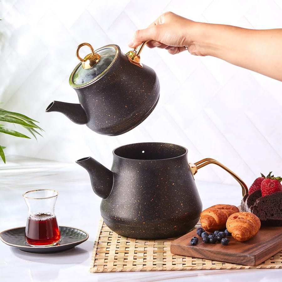 إبريق شاي بالستايل التركي Bio Granit أسود