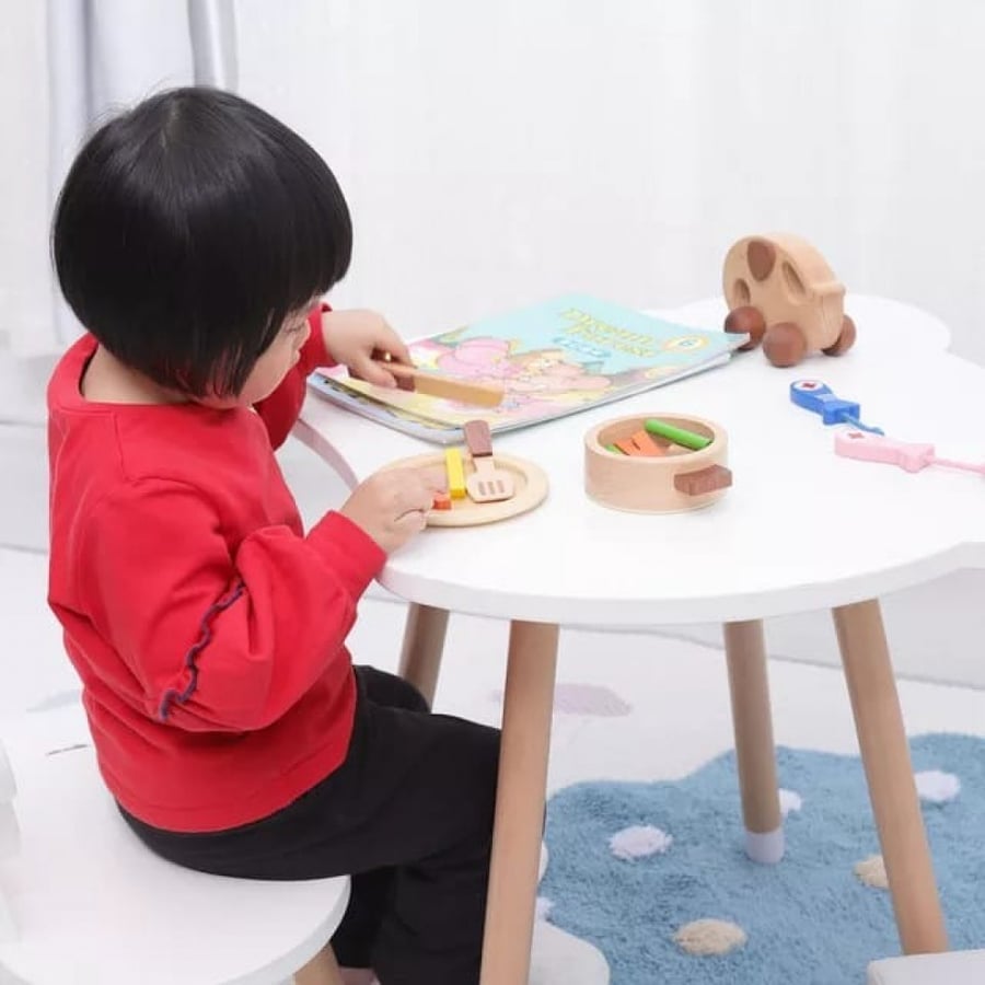 طقم طاولة و كرسي أطفال خشبي Teddy