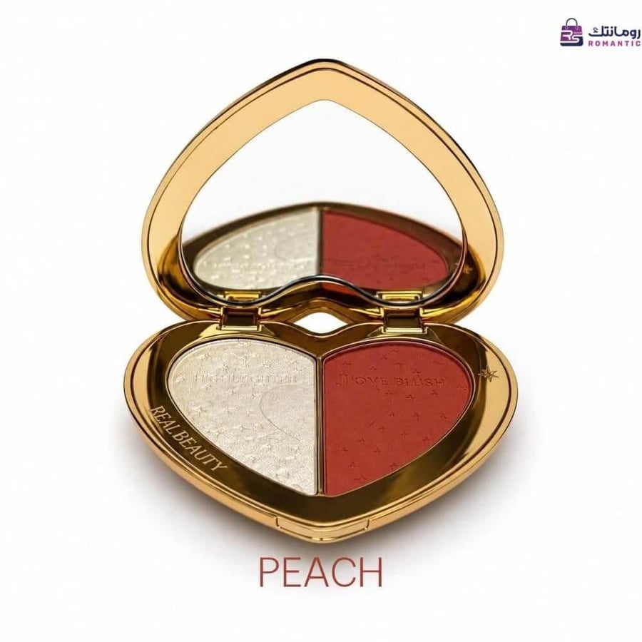 Real Beauty Peach بلاشر خوخي وهايلايتر ذهبي رومانتك شوب الرياض