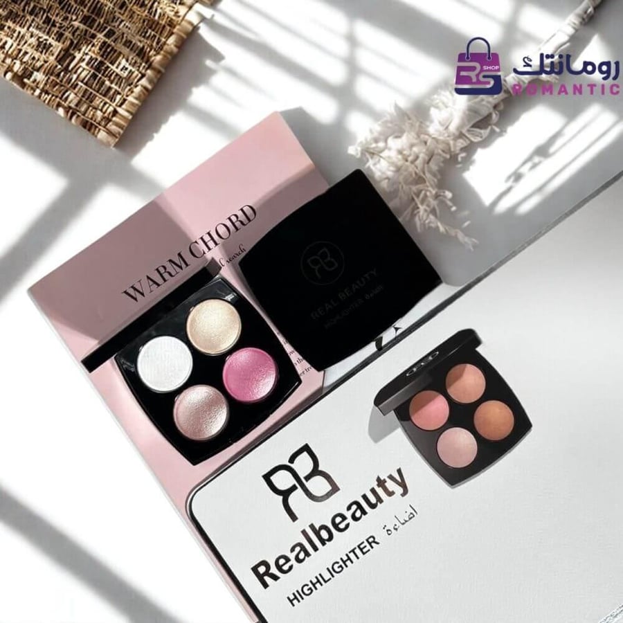 هايلايتر Realbeauty  Forever Glow 4 درجات من رومانتك شوب