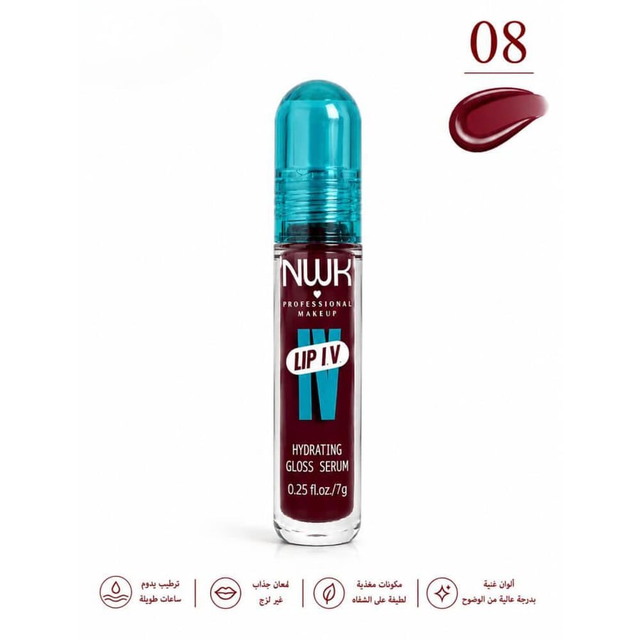ملمع شفاه NWK رقم 08 Blush Rush عنابي رومانتك شوب الرياض السعودية