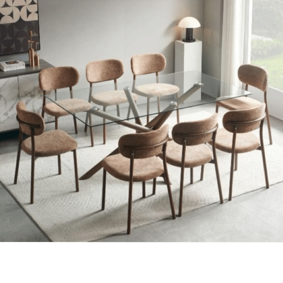 طاولة طعام زجاج دائري 8كراسي رقم 22C19