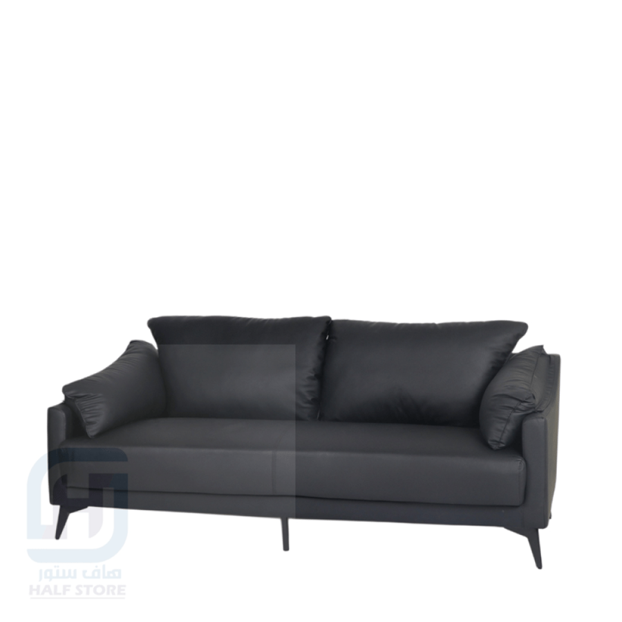 كنب ثنائي جلد اسود رقم KP-022