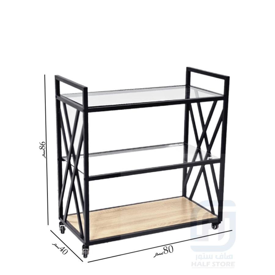Arabic serving (hospitality) with wheels iron frame 3 shelves number DC-007