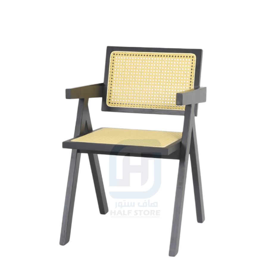 كرسي مفرد هيكل خشب اسود رقم HJ-023