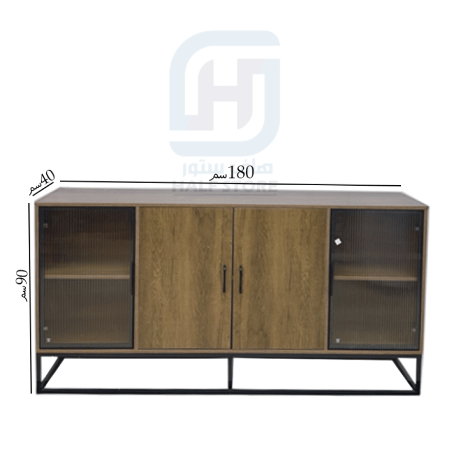 دولاب (ركن) بوفيه خشب بني 4ابواب 180سم رقم AM-B1D03