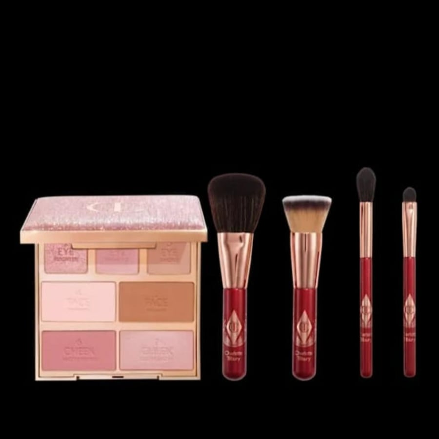طقم فرش الماكياج و باليت مكياج الوجه شارلوت تيلبوري ( HOLLYWOOD INSTANT GLAM ON THE GO SET ) من Charlotte Tilbury