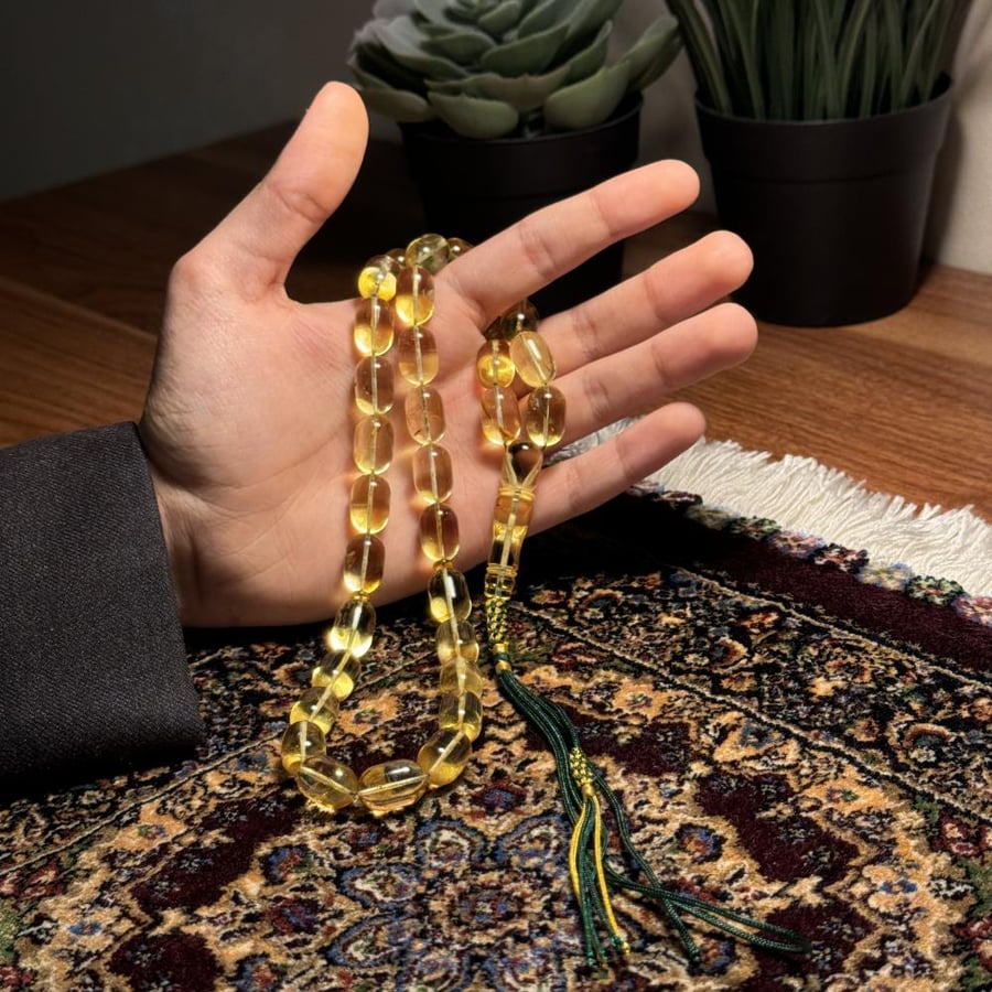 مسباح كهرمان شفاف شوائب