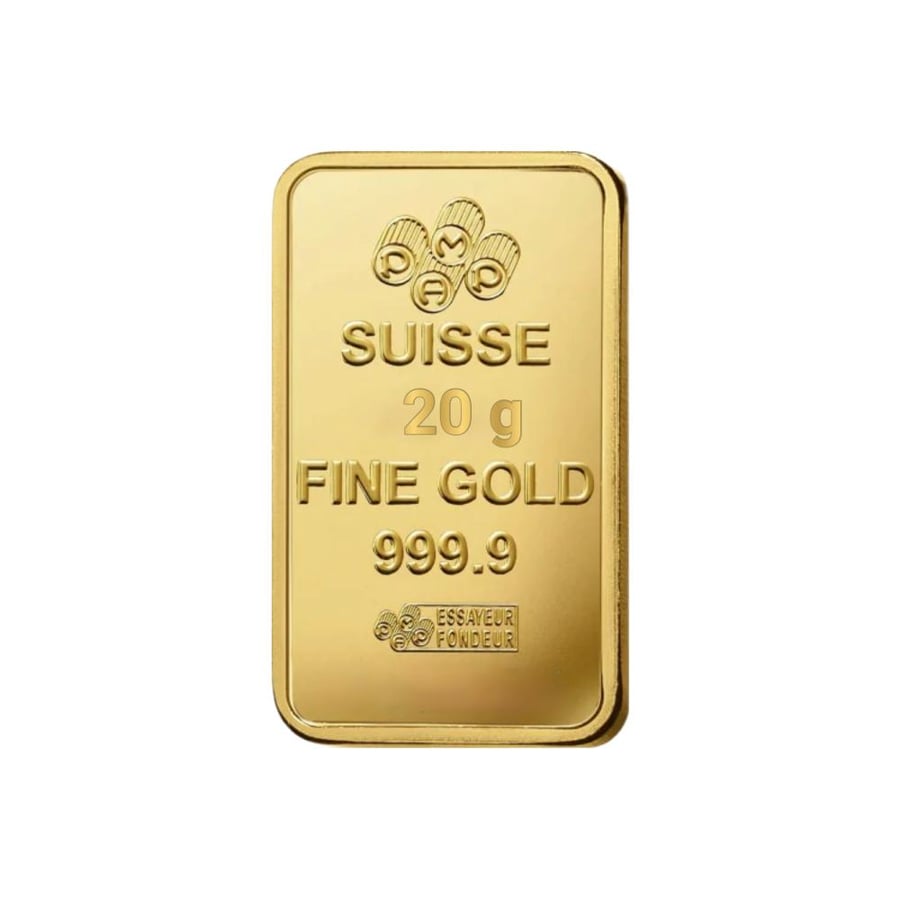 24 karat gold bar, weight 20 grams