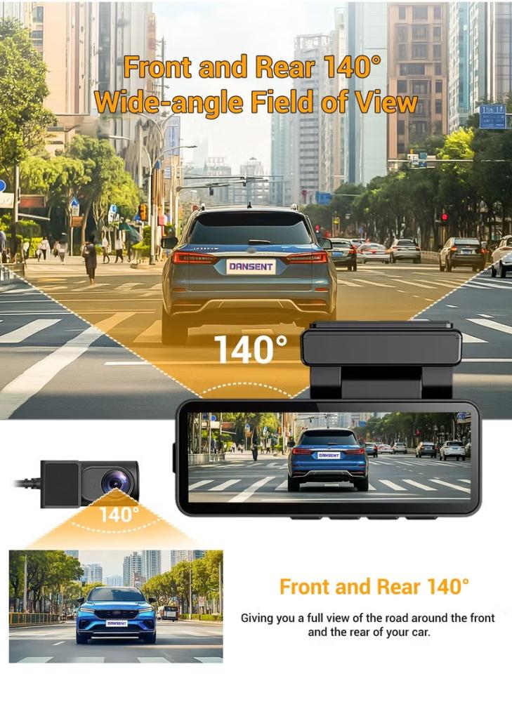 داش كام X20 كاميرا أمامية 4K  كاميرا خلفية 1080P للسيارة بدقة 4K فائقة الوضوح 3.2 بوصة  مع ميزة الرؤية الليلية مدعوم بمستشعر التسارع سعة تخزين حتى 512 جيجا