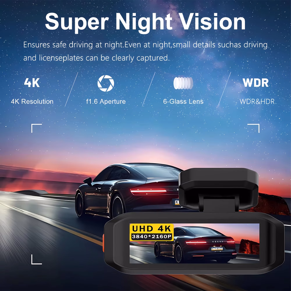 داش كام X-ALL DC2-S05 مزدوجة (أمامية 4K وخلفية 1K  UHD )، شاشة 3.19 بوصة، نظام GPS وتحديد الموقع، مستشعر سرعة، واي فاي مدمج، رؤية ليلية، ودعم ذاكرة حتى 256GB