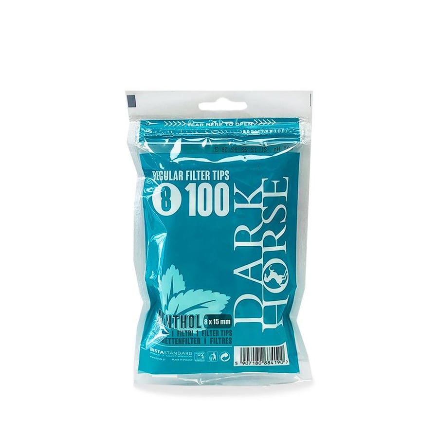 فلاتر دارك هورس منثول ريجولار 8 مم 100 فلتر – DARK HORSE Menthol Regular Filter Tips