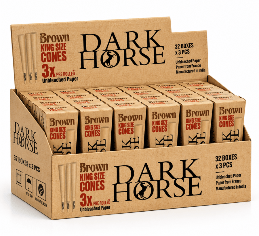 ورق ملفوف جاهز بني دارك هورس كينج سايز 3 حبات – DARK HORSE Brown King Size Pre-Rolled