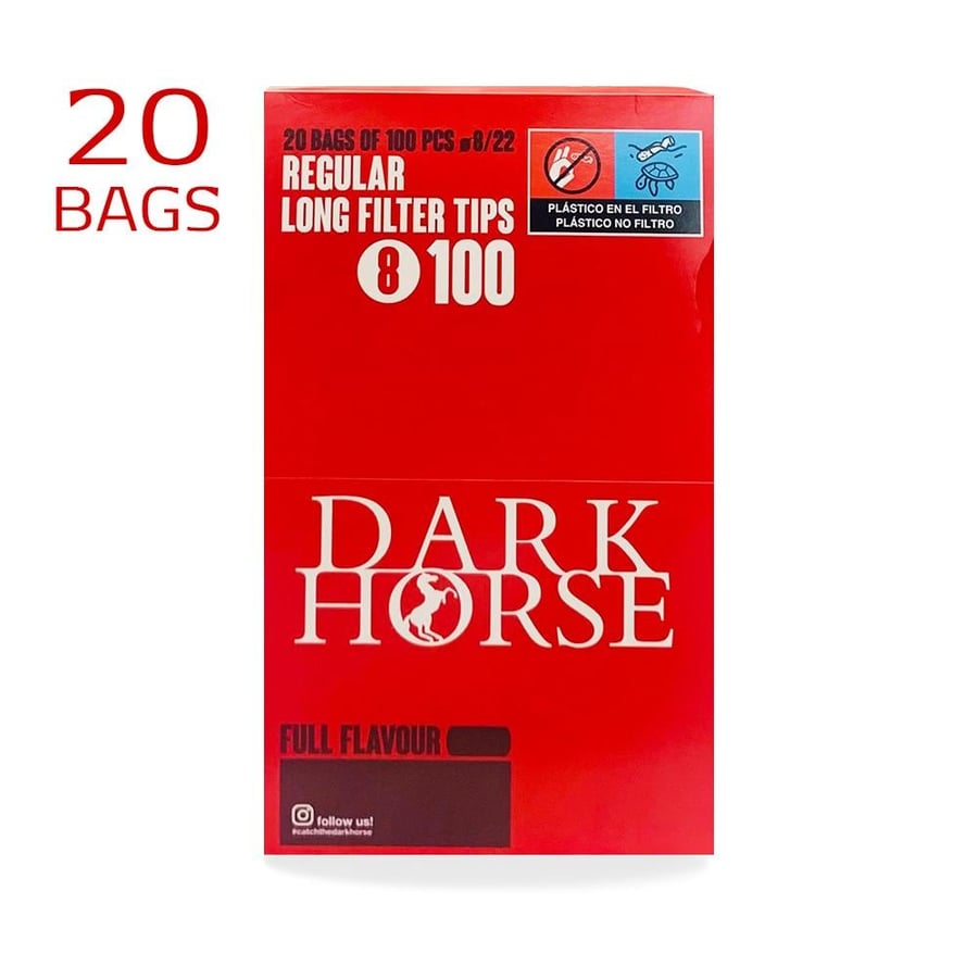 فلاتر دارك هورس ريجولار لونج 8 مم 100 فلتر – DARK HORSE Regular Long Filter Tips
