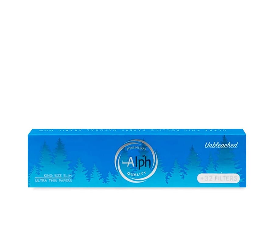ورق لف Alph King Size Slim أزرق Unbleached مع 32 فلتر – ألف