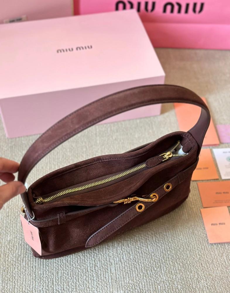 حقيبة Miu Miu Suede Leather Bowling