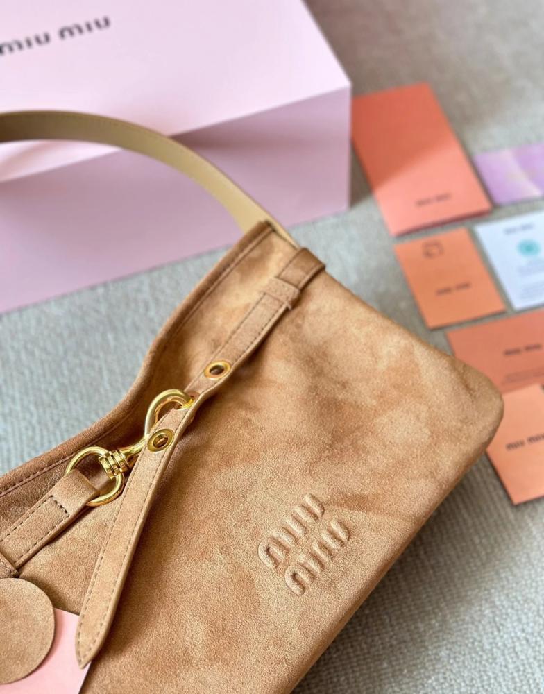حقيبة Miu Miu Suede Leather Bowling