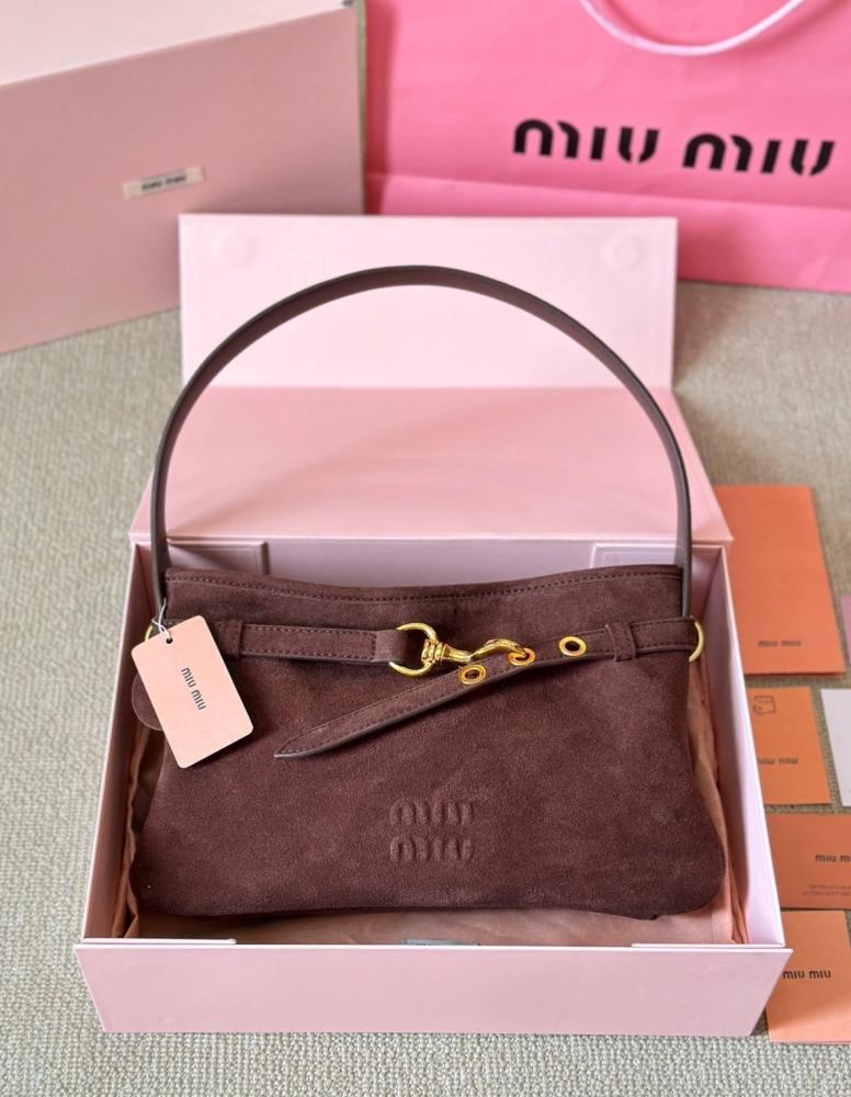 حقيبة Miu Miu Suede Leather Bowling