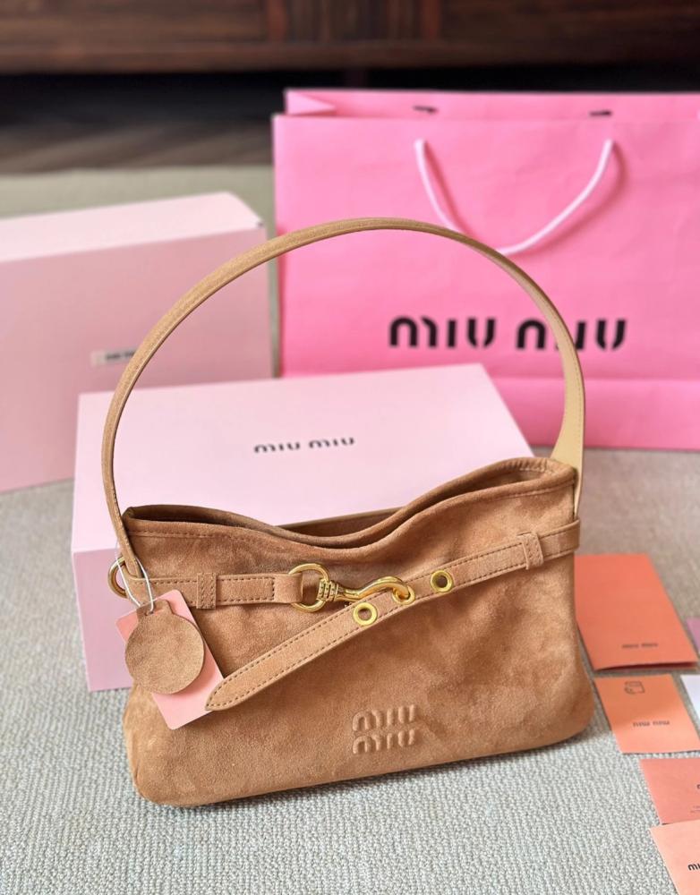 حقيبة Miu Miu Suede Leather Bowling