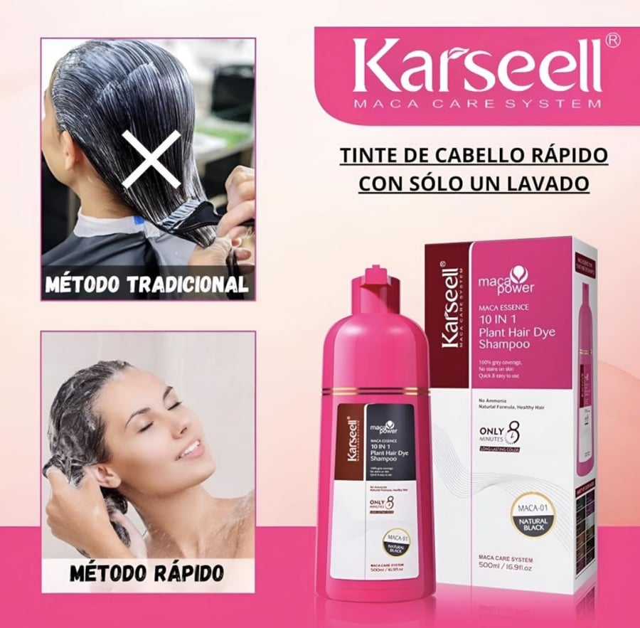 Temporary hair dye shampoo brown - black - 500 ml