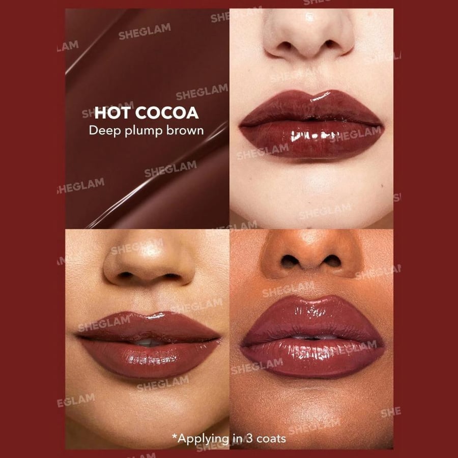 Gloss and plumping lip gloss, shiny, pout perfect, hot cocoa color, from Shijlam, 2 grams