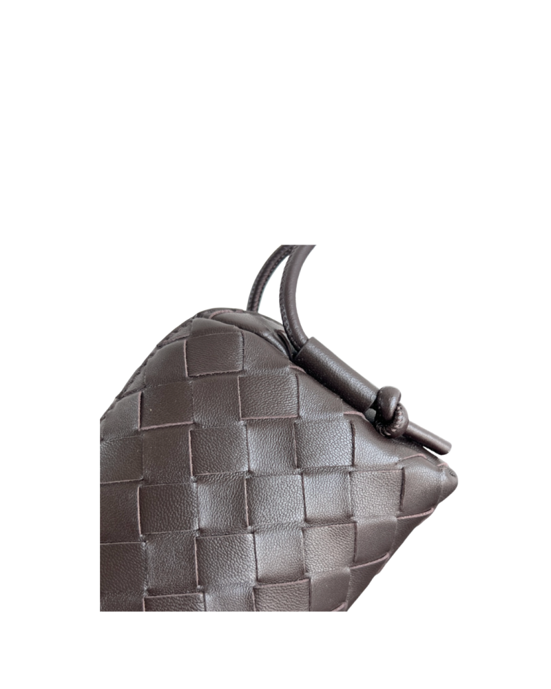 Mini Boutique bag leather woven - brown
