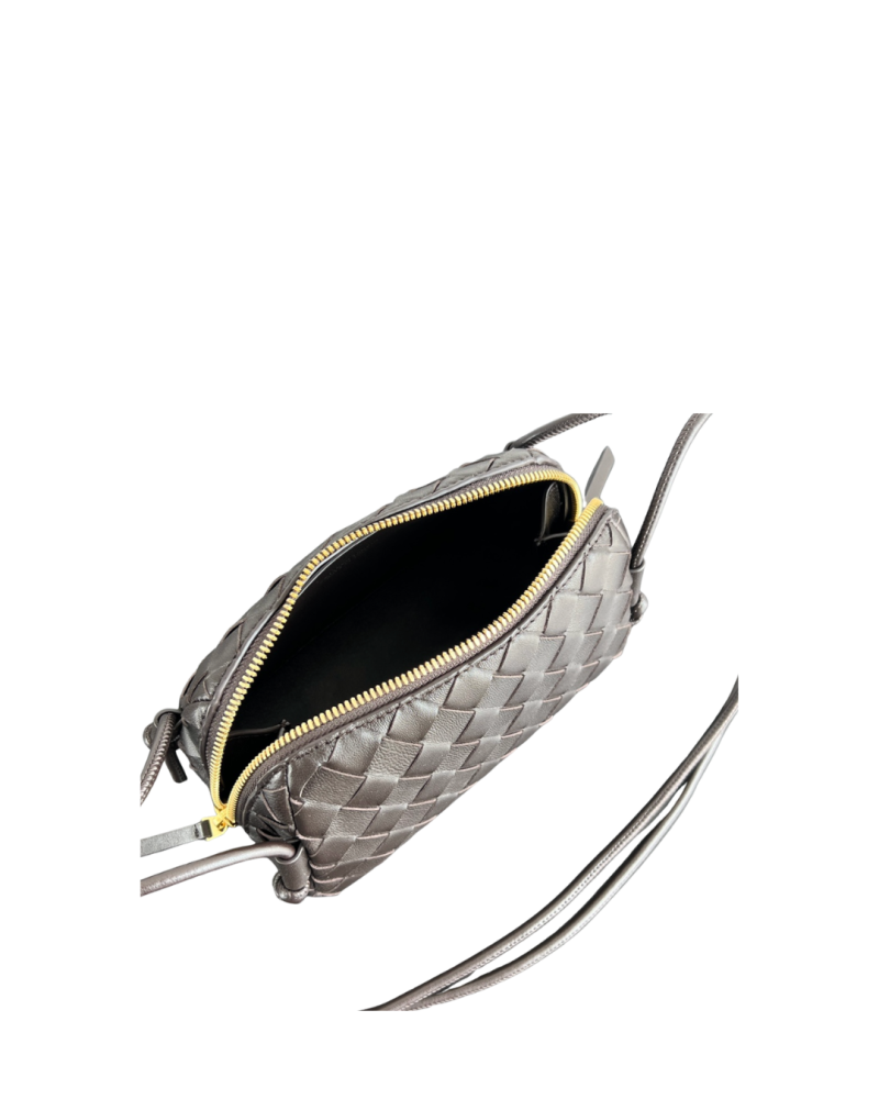 Mini Boutique bag leather woven - brown