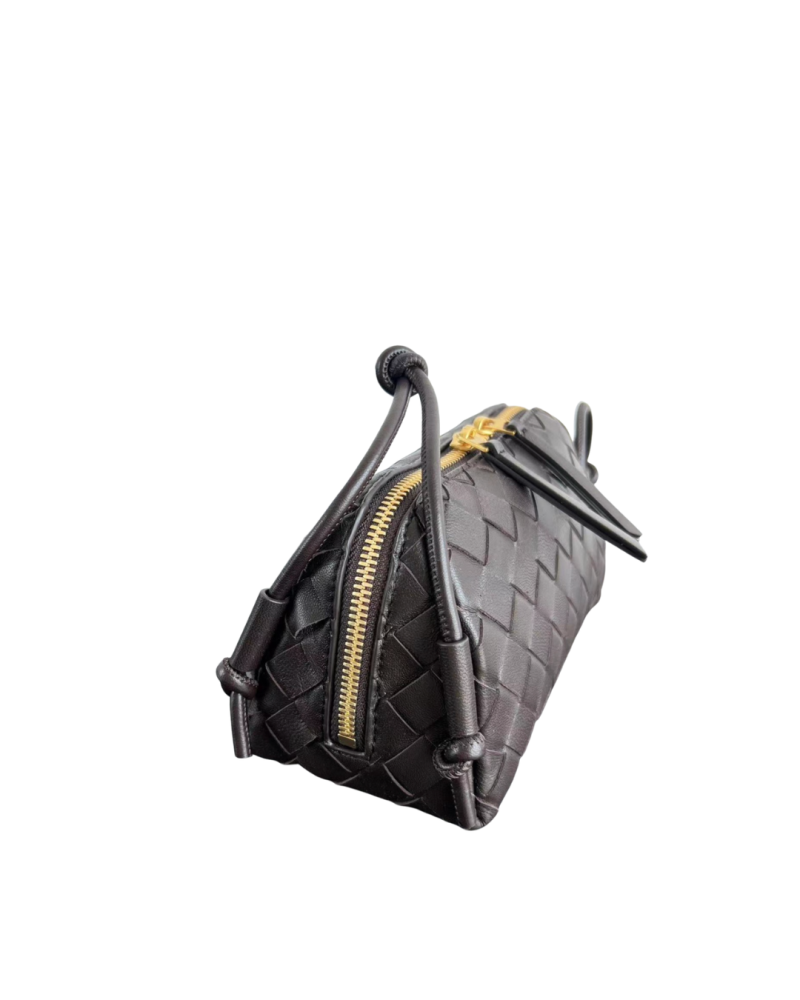Mini Boutique bag leather woven - brown