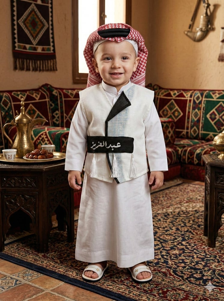 شماغ مع عقال مخيط