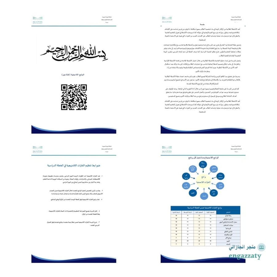 خطة النشاط الطلابي اللاصفي  الفصل الدراسي الأول 1448  ( تقويم المملكة)