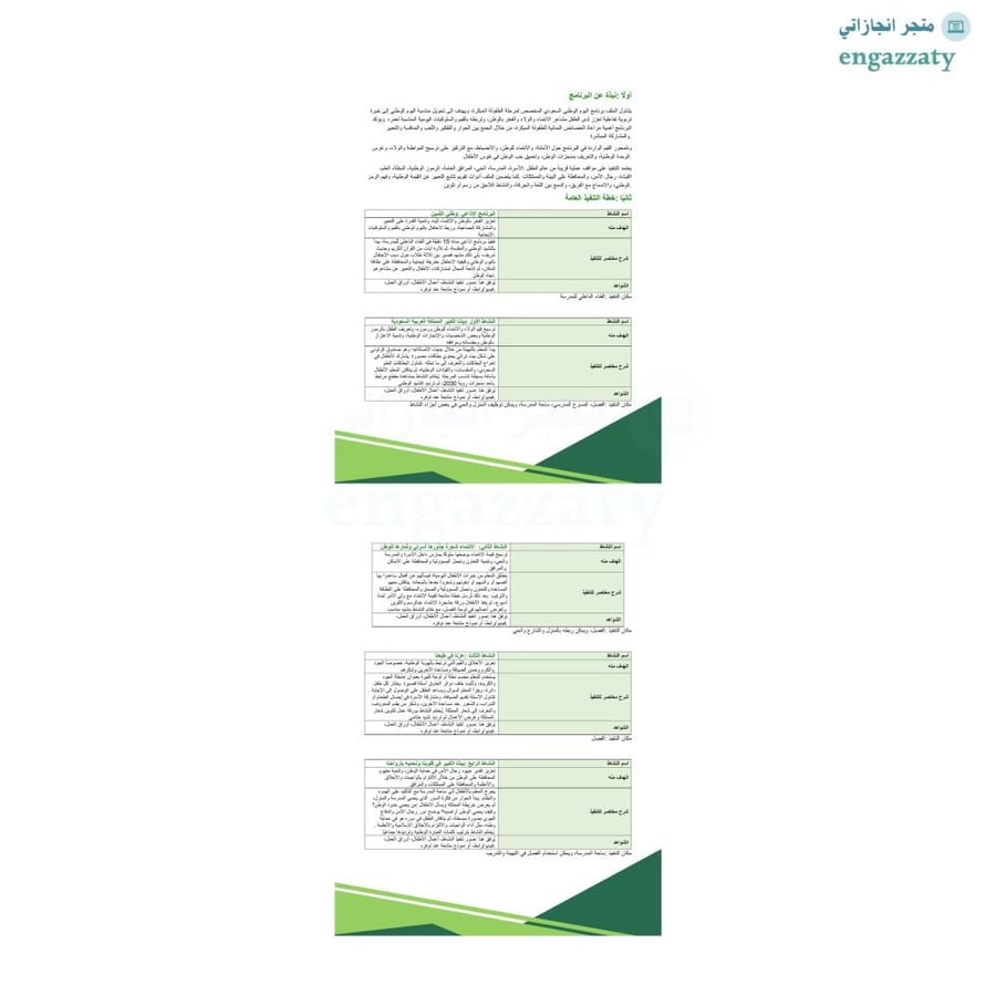 تقرير اليوم الوطني المرحلة الابتدائية صفوف أولية