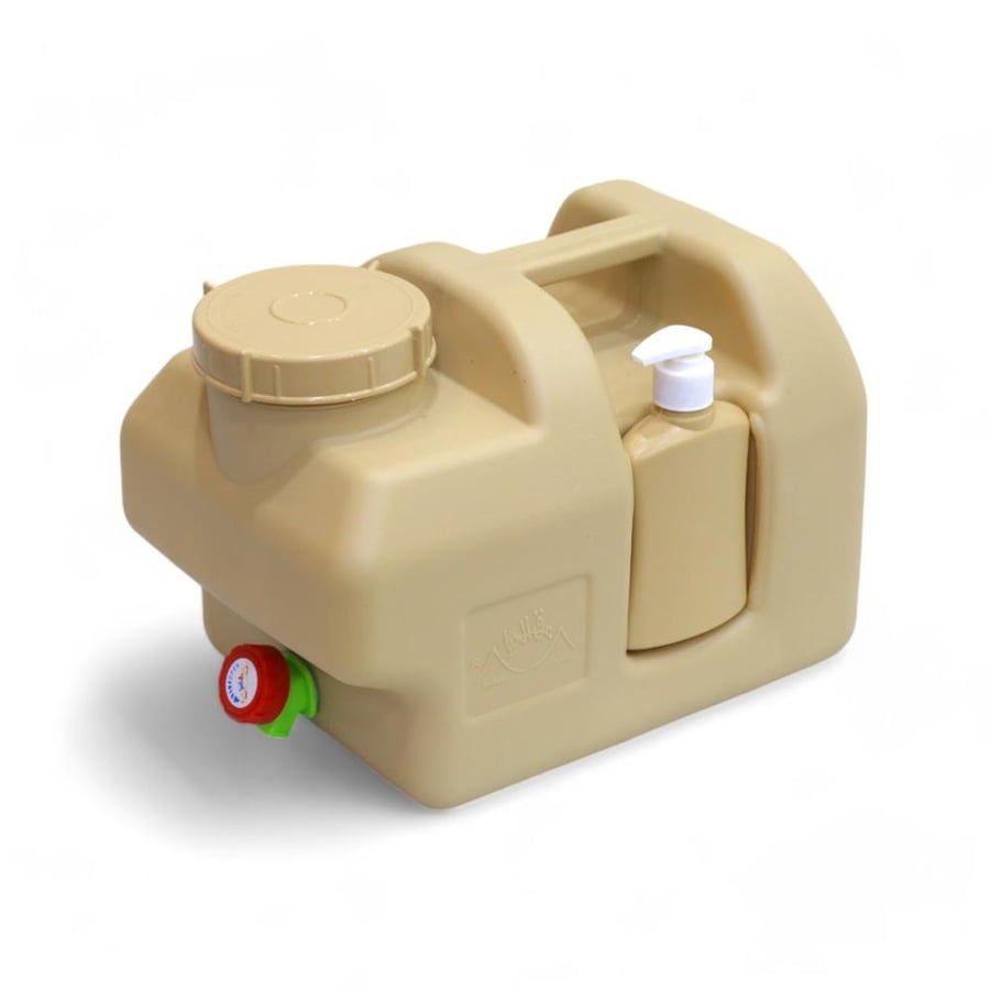 Jug of trips with 12-liter soap bottles