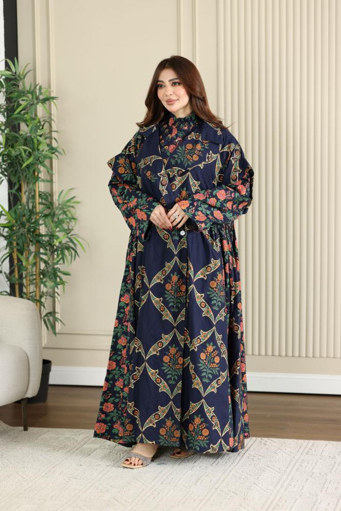 Two-piece cotton thobe (women's) spring with beautiful patterns