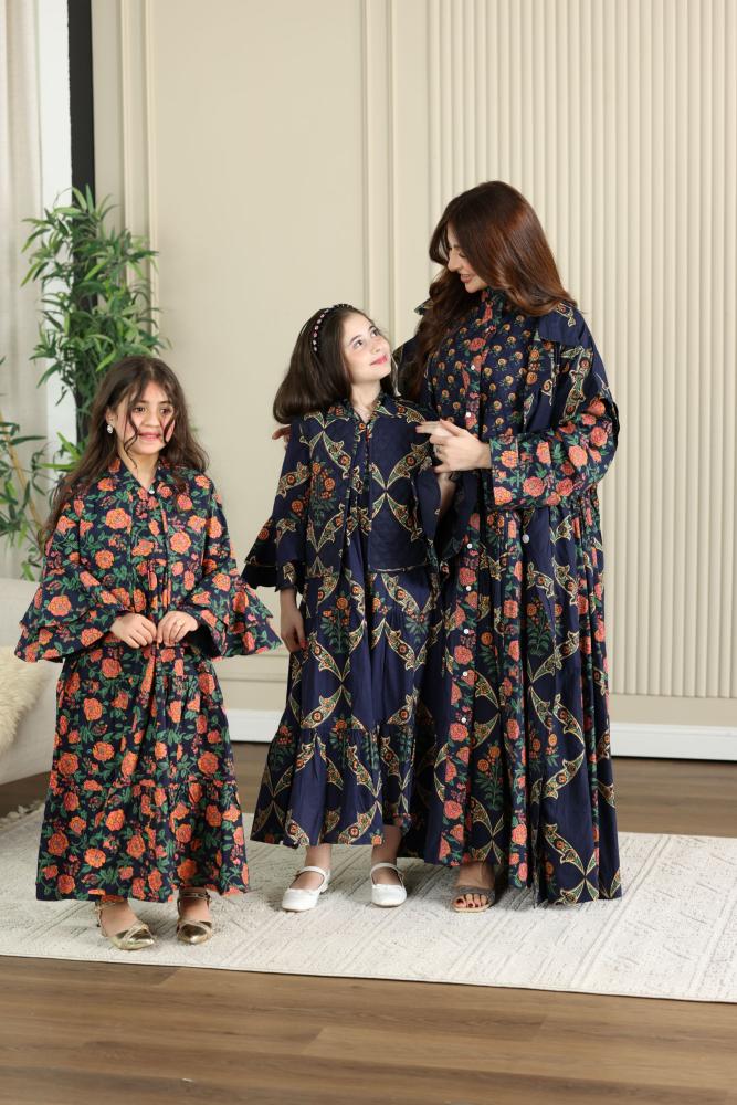 Two-piece cotton thobe (women's) spring with beautiful patterns